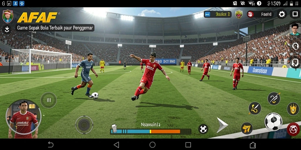 Tampilan gameplay mendebarkan dalam permainan sepak bola AFAF.