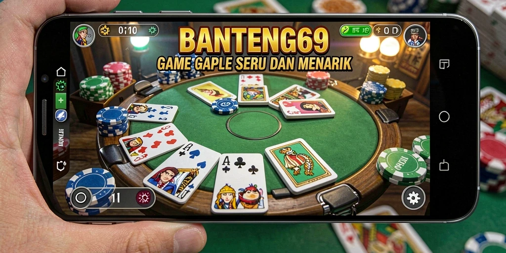 Tampilan gameplay Gaple yang seru dan interaktif di BANTENG69.