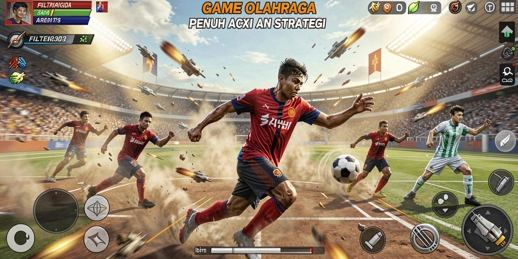 Menampilkan aksi seru dalam gameplay olahraga dari FILTER303.