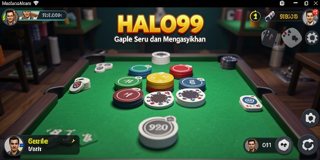 Screenshot gameplay HALO99 menunjukkan keseruan bermain Gaple.
