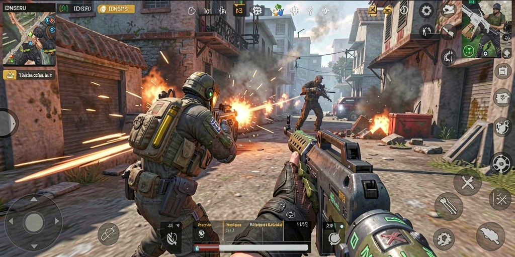 Tampilan gameplay menegangkan dalam IDNSERU, aksi TPS yang memikat.