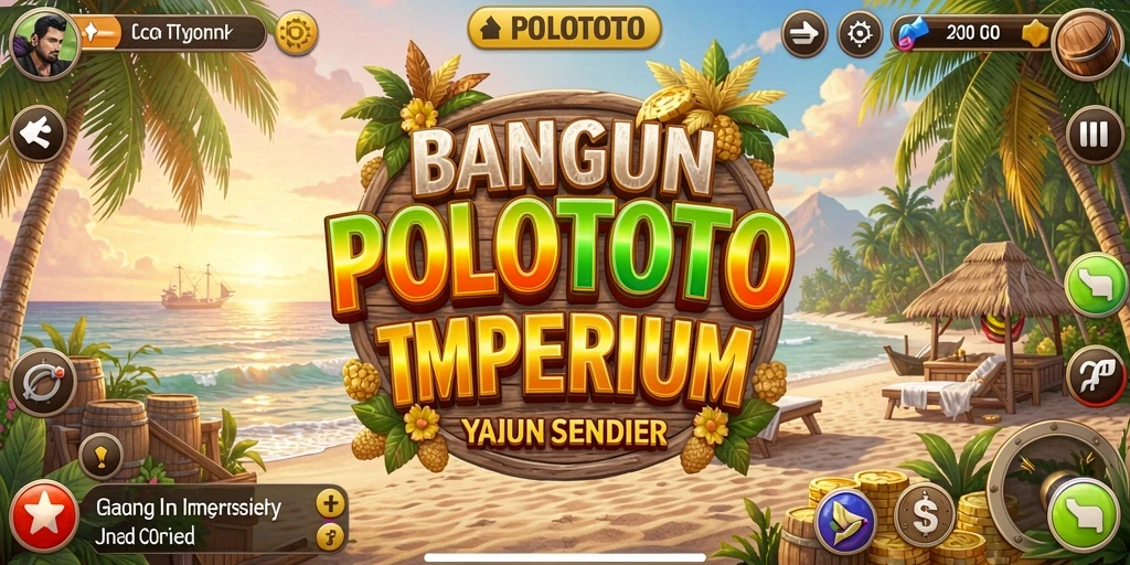 Screenshot gameplay POLOTOTO yang menunjukkan strategi dan manajemen bisnis.